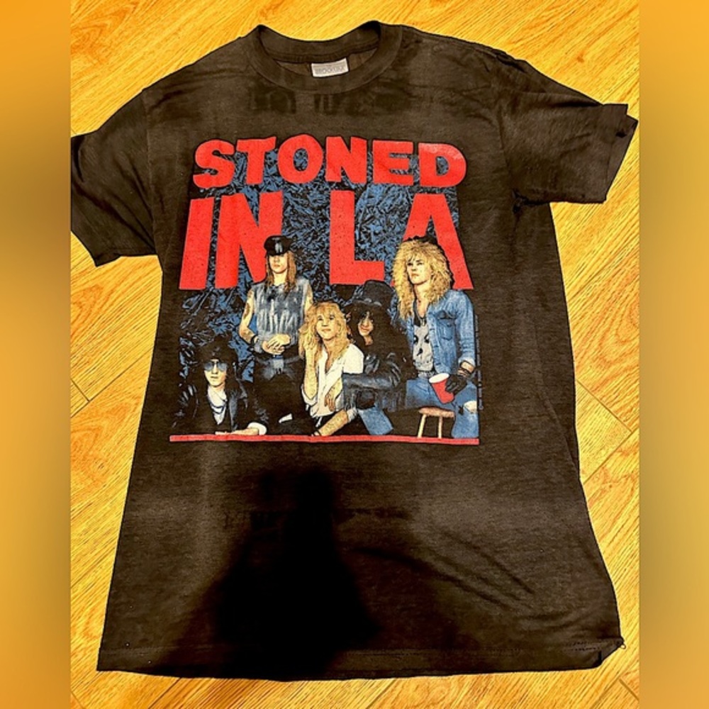 VINTAGE 80's GUNS N ROSES “STONED IN LA” ROCK METAL TOUR CONCERT T 1989(size M)
